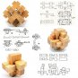 Wooden Lock Lu Ban Lock IQ Educational Toy Kid 3D Puzzles Game Unlock, Octagonal Ball