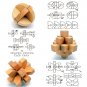 Wooden Lock Lu Ban Lock IQ Educational Toy Kid 3D Puzzles Game Unlock, Octagonal Ball