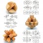 Wooden Lock Lu Ban Lock IQ Educational Toy Kid 3D Puzzles Game Unlock, Tee Lock