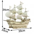 3D Sailboat Wooden Puzzle Toy Assembly Craft Gifts Desktop Decoration Home, Large