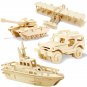 3D Wood Puzzle Toy Military Vehicle Model Set Creative Assembled Education Gift, Helicopter
