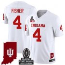 Aiden Fisher Jersey #4 Indiana Hoosiers CFP First Round Patch Football White