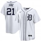 Men's Detroit Tigers #21 Jackson Jobe White Cool Base Jersey