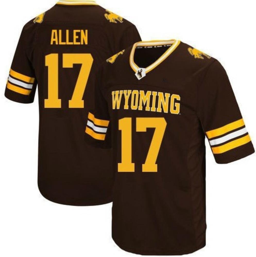 Men's Wyoming Cowboys #17 Josh Allen College Football Jersey Brown