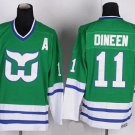 Men's Replica Vintage Kevin Dineen Jersey #11 Hartford Whalers Stitched Green