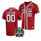 Custom Arkansas Razorbacks Jersey Baseball College World Series Patch Stitched