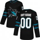 San Jose Sharks Black Alternate Custom Jersey