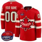 Men's Custom Canada Jersey 4 Nations Face-Off 2025 Champions V2 Stitched Red