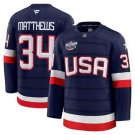 Men's NHL USA 34 Auston Matthews Navy 2025 4 Nations Jersey