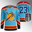 Men's Florida Panthers #23 Carter Verhaeghe Blue 2023 Stanley Cup Final