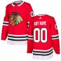 Custom Chicago Blackhawks Red Home Jersey