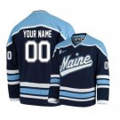 NCAA Champions Maine Black Bears Navy Blue Custom Hockey Jersey