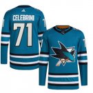 Men's San Jose Sharks #71 Macklin Celebrini Teal Adidas NHL Stitched