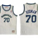 Dallas Mavericks Dennis Rodman#70 White Throwback Jersey