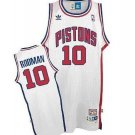 Detroit Pistons Dennis Rodman #10 White Throwback Jersey