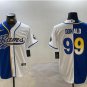 Los Angeles Rams Aaron Donald #99 Royal White Split Baseball Jersey
