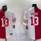San Francisco 49ers Brock Purdy #13 Red White Split Jersey