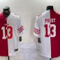 San Francisco 49ers Brock Purdy #13 Red White Split Jersey