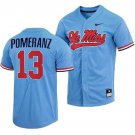 Drew Pomeranz #13 Jersey Ole Miss Rebels College Baseball Blue