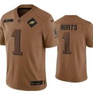 Philadelphia Eagles Jalen Hurts #1 2023 Salute Brown Limited Jersey
