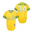 Oakland Athletics Rollie Fingers #34 Yellow Throwback Pullover Jersey