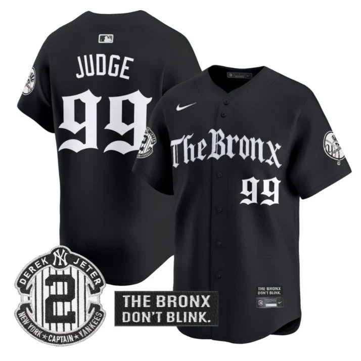 Aaron Judge Jersey #99 Yankees The Bronx Gothic Ink Drop Edition Black