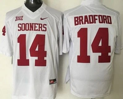 Oklahoma Sooners #14 Sam Bradford White College Football Jersey