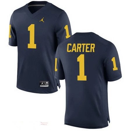 Michigan Wolverines #1 Anthony Carter Retired Navy Blue Stitched College
