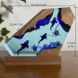 Ocean Shark Epoxy Resin Night Light Seabed Desk Decor Sea Lover Gift