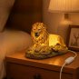 Lion Resin Night Light Animal Statue Desk Decor Bedside Lamp Gift