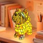 Furry Iridescent Yorkshire Terrier Resin LED Night Light Bedroom Desk Decor Gift