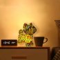 Furry Iridescent Yorkshire Terrier Resin LED Night Light Bedroom Desk Decor Gift