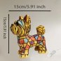 Furry Iridescent Yorkshire Terrier Resin LED Night Light Bedroom Desk Decor Gift
