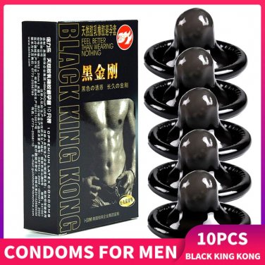 10pcs Black Ejaculation Delay Condom for Men