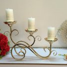 3-Arms Candle holders Metal Candelabras Shiny Gold Candlesticks For Home Wading Decoration