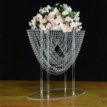 2Pcs Tall Wedding Table Flowers Rack Acrylic Road Lead Crystal Event Party Home Decoration