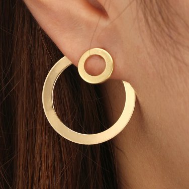 Front And Back Double Circle Stud Earrings For Women Round Earrings