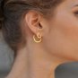 Front And Back Double Circle Stud Earrings For Women Round Earrings