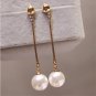 Long Tassel Simulated Pearl Drop Earrings for Women Gold Color