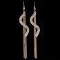 Chain Tassel Crystal S Shape Drop Earrings For Women Long Ear Line