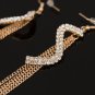 Chain Tassel Crystal S Shape Drop Earrings For Women Long Ear Line