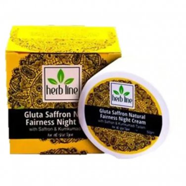 Herb Line Gluta Saffron Fairness Night Cream - 50G