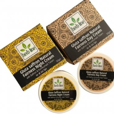 Herb Line Gluta Saffron Fairness Day Cream 50G & Night Cream 50G