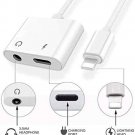 2 in 1 Dual Adapter 3.5mm Headphone & Charger For iPhone 8 PLUS X XS XR 11 12 13