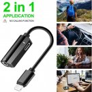 2 in 1 Audio Splitter Adapter 3.5mm Headphone Jack Adapter & Charger For iPhone