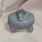 Verdigris Hinged Box with sculpted hand and roses
