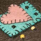 HeartFelt - stitched pink heart - pin/brooch