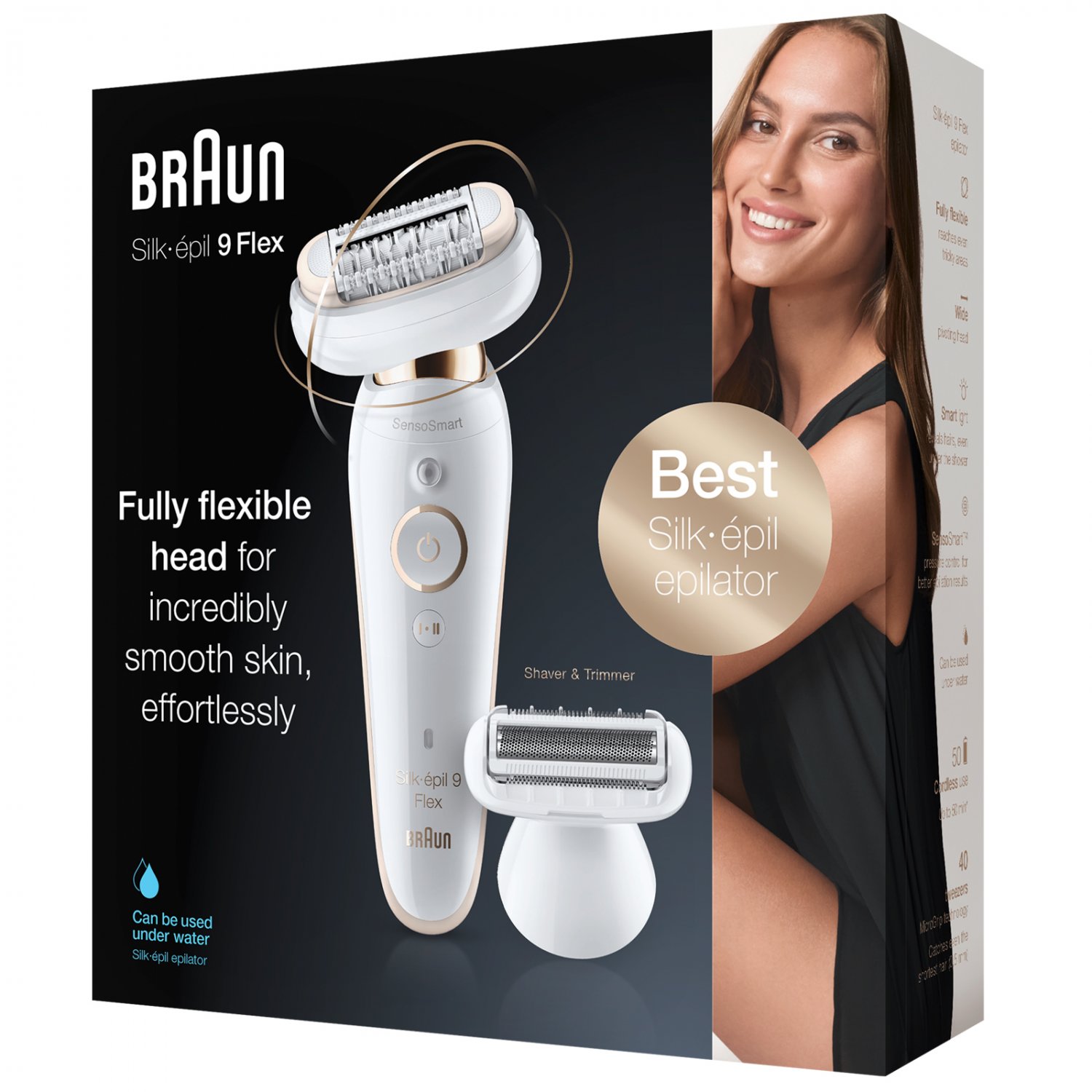 New Braun Silk-epil 9002 Flex Wet & Dry Epilator with 4 Extras including Shaver Head