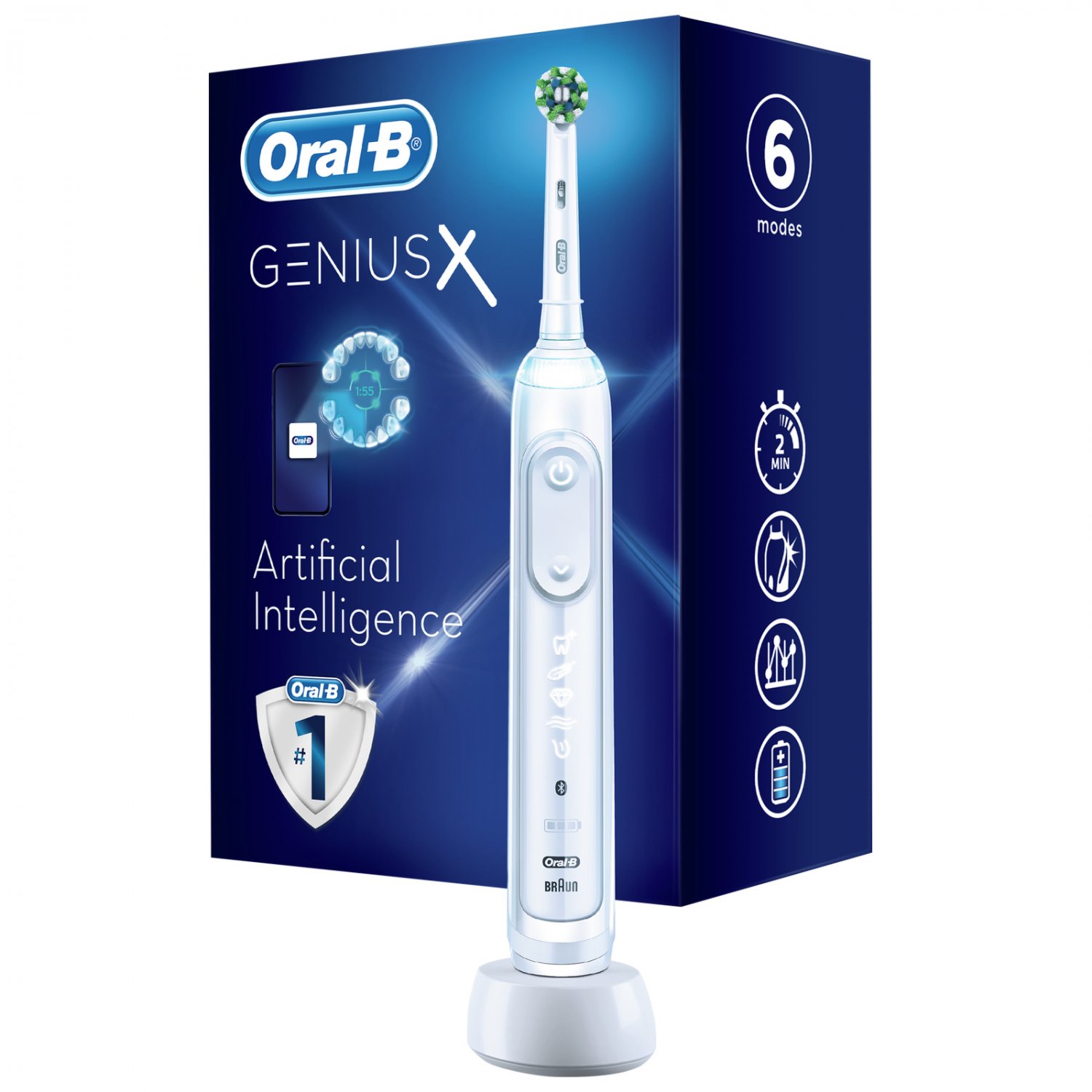 New Oral B Genius X While Electric Toothbrush Retail Package Unopened 