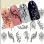 1 Sheet Jewelry Flower Water Decal Black Sticker For Nail